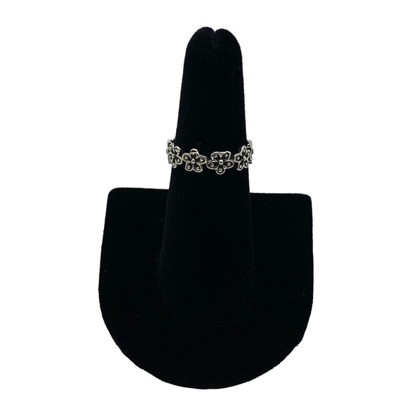 Silver Bohemian Floral Wrap Around Ring - Picture 1 of 6